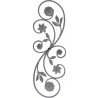 Élément floral en acier moulé double face 870 x 290 mm brut de fonderie
