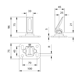 Pivot sphérique acier zingué 200 kg – à visser sur platine béton