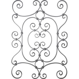 Panneau décoratif en fer forgé 850 x 600 mm barreau 14 x 6 mm