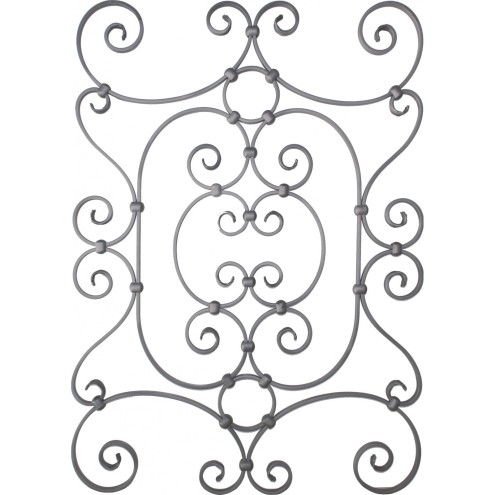 Panneau décoratif en fer forgé 850 x 600 mm barreau 14 x 6 mm