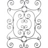 Panneau décoratif en fer forgé 850 x 600 mm barreau 14 x 6 mm