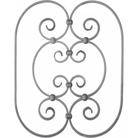 Panneau décoratif en fer 480 x 385 mm barreau 14 x 6 mm