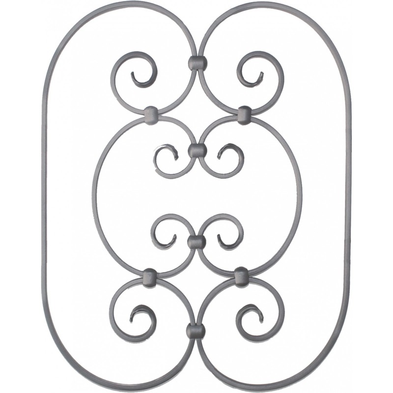 Panneau décoratif en fer 480 x 385 mm barreau 14 x 6 mm