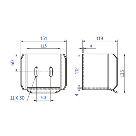 RÉCEPTION RÉGLABLE EN ACIER POUR PORTAIL AUTOPORTANT 98X98
