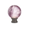 Boule de départ escalier améthyste Ø95 – socle laiton poli