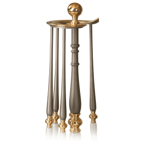 Barreau fer rond Ø14 mm avec nœud laiton poli 1070 mm