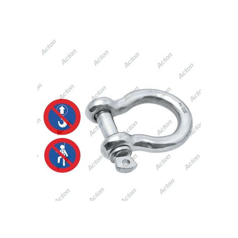 Manille lyre en inox 316 pour amarrage, mouillage et accastillage marin