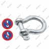 Manille lyre en inox 316 pour amarrage, mouillage et accastillage marin