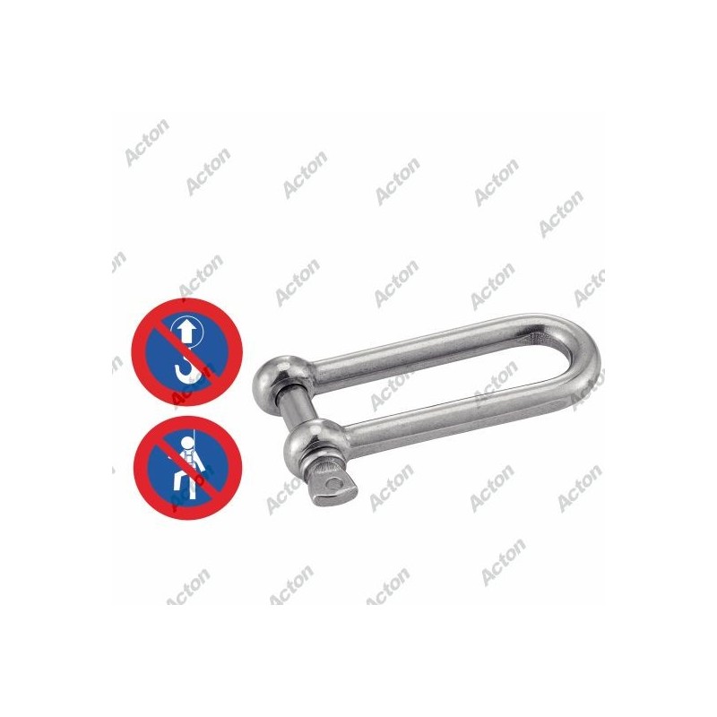 MANILLE DROITE LONGUE INOX A4 AVEC PITON À ŒIL Ø4 A Ø12