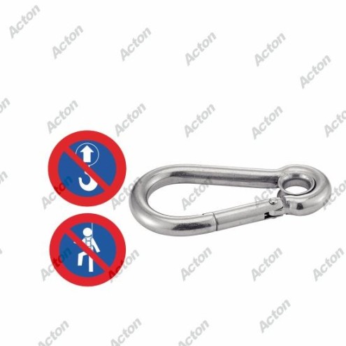 MOUSQUETON  POMPIER À ŒIL EN INOX A4 – DE Ø4 MM À Ø13 MM