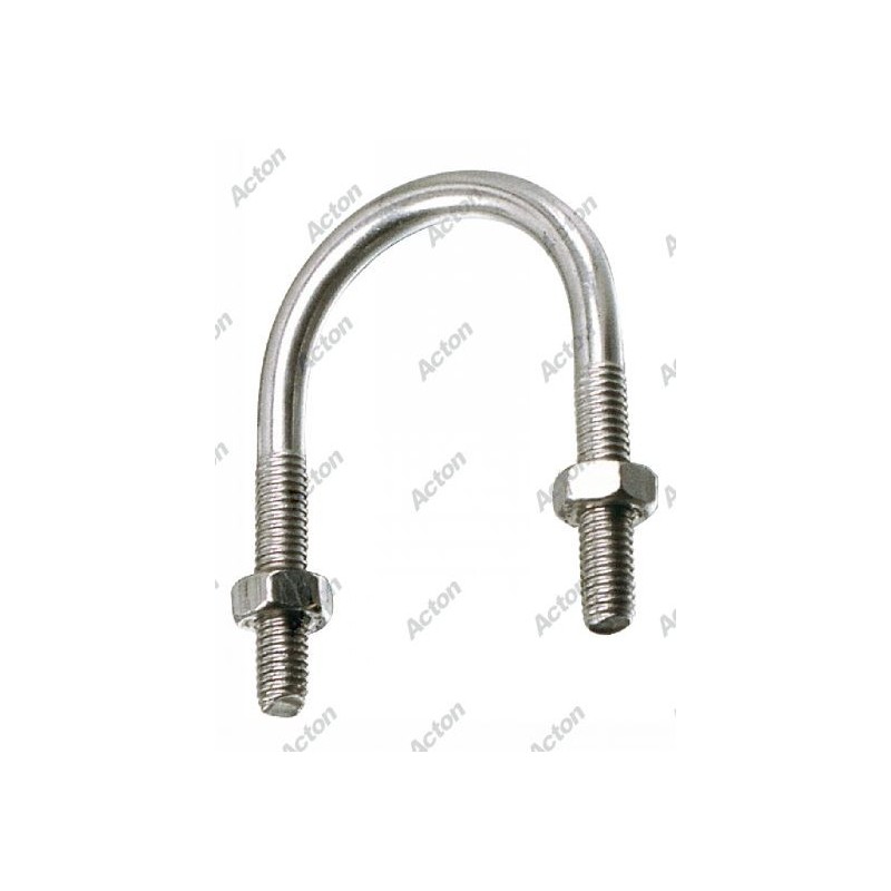ÉTRIER FILETÉ POUR TUBE MÉTRIQUE AVEC ÉCROUS – INOX A2