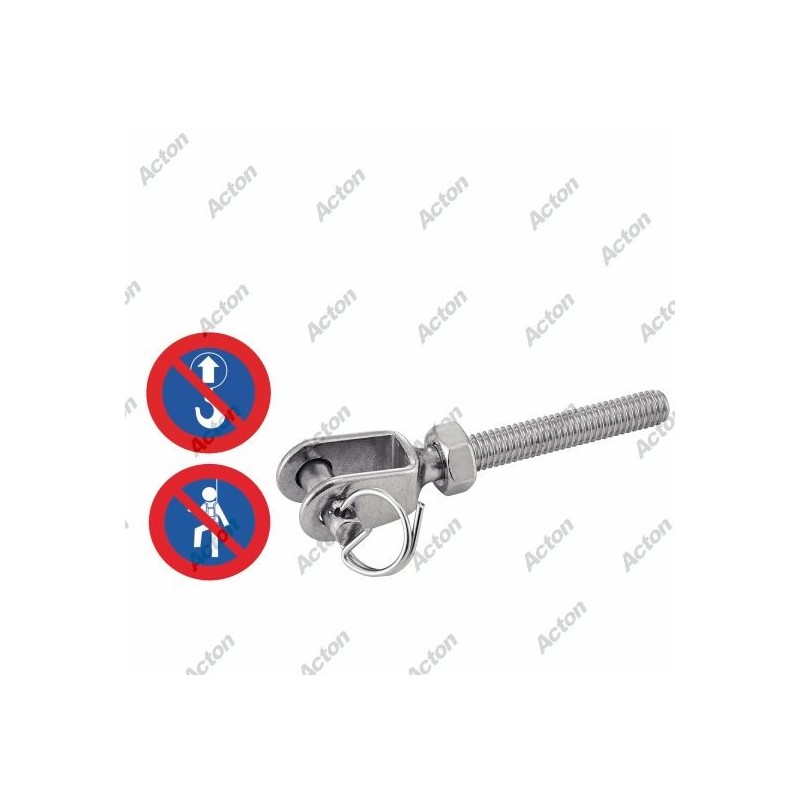 Embout fileté à chape soudée inox A4 petit modèle pour câble de garde-corps