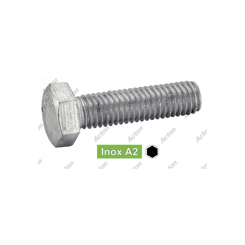 VIS TÊTE H INOX A2 DIN 933 FILETAGE TOTAL EN ISO 4017 M7001