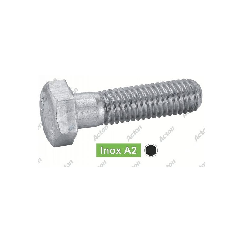 Vis tête hexagonale inox A2 DIN 931 – filetage partiel – de M5 à M24