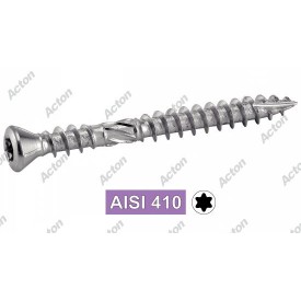 Vis inox terrasse TORX – double filet – AISI 410 ou A4 – tête fraisée crantée
