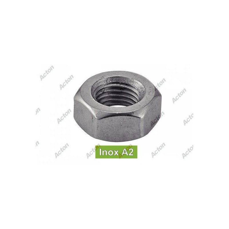 ÉCROU HEXAGONAL INOX A2 PAS FIN – DIN 934 – M8 À M36