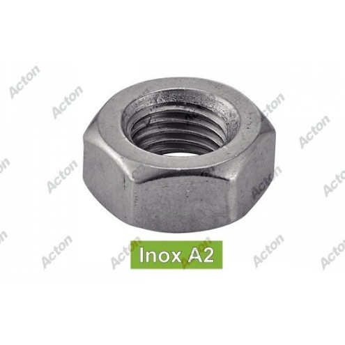 ÉCROU HEXAGONAL INOX A2 PAS FIN – DIN 934 – M8 À M36