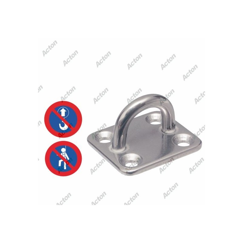 PONTET PLATINE A VISSER RECTANGLE INOX A2