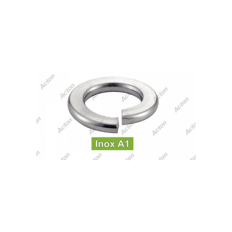 RONDELLE ÉLASTIQUE GROWER INOX A1 – DIN 127 B – Ø2 À Ø48