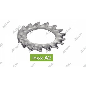 RONDELLE ÉVENTAIL INOX A2 À DENTURE EXTÉRIEURE – DIN 6798 A