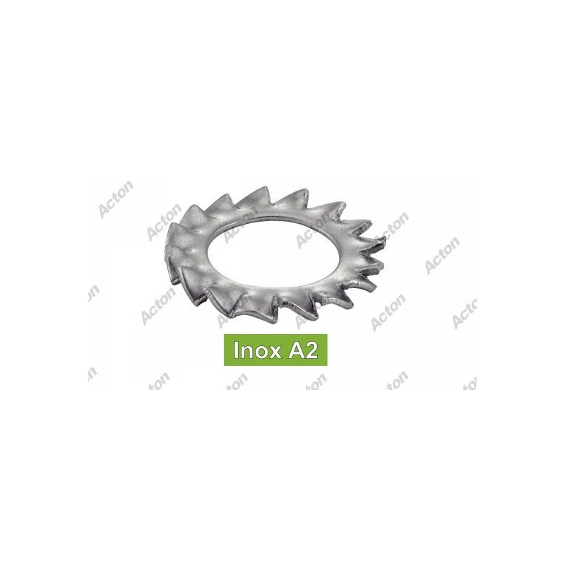 RONDELLE ÉVENTAIL INOX A2 À DENTURE EXTÉRIEURE – DIN 6798 A
