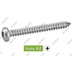 VIS À TÔLE INOX A2 TÊTE POZIDRIVE – DIN 7981 – Ø2,2 À 6,3 MM – FILETAGE TOTAL