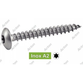 VIS PENTURE TÊTE CYLINDRIQUE INOX A2 – TORX T30 – Ø6 À 7 MM – 20 À 70 MM