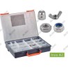 COFFRET ÉCROUS INOX A2/A4 HEXAGONAUX, FREINÉS, BORGNES ET PAPILLON – 1140 PIÈCES