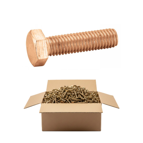 BOÎTE DE VIS À MÉTAUX TÊTE HEXAGONALE LAITON – FILETAGE TOTAL DIN 933