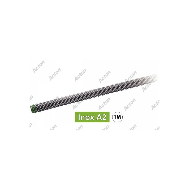 TIGE FILETÉE INOX A2 PAS À GAUCHE – 1 MÈTRE – DIN 976 – M6 À M24