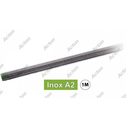 TIGE FILETÉE INOX A2 PAS À GAUCHE – 1 MÈTRE – DIN 976 – M6 À M24