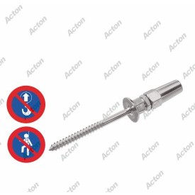 TERMINAISON FILETAGE BOIS À SERTISSAGE MANUEL INOX A4 – FIXATION CÂBLE SUR POTEAU BOIS