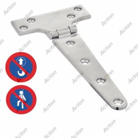 CHARNIÈRE EN T FORGÉE POLIE – INOX A4 – USAGE FIXATION – 152 OU 195 MM
