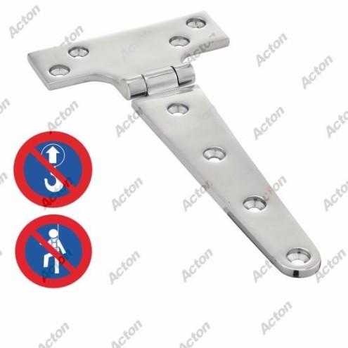 CHARNIÈRE EN T FORGÉE POLIE – INOX A4 – USAGE FIXATION – 152 OU 195 MM