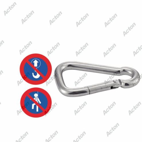 MOUSQUETON POMPIER ASYMÉTRIQUE INOX A4 DIAMÈTREØ5 À Ø11