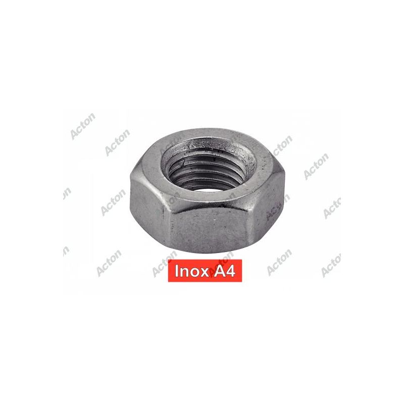 ÉCROU HEXAGONAL INOX A4 PAS FIN – M8 À M36 – VENTE À L’UNITÉ OU EN BOÎTE