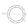 Cercle décoratif en acier martelé Ø110 mm plat 14x14 mm pour ferronnerie