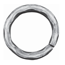 Cercle décoratif en acier martelé Ø110 mm plat 14x14 mm pour ferronnerie