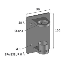 FIXATION À L’ANGLAISE POUR TUBE INOX Ø42.4 MM – INOX BROSSÉ 304/316