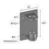 FIXATION À L’ANGLAISE POUR TUBE INOX Ø42.4 MM – INOX BROSSÉ 304/316