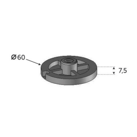 PLATINE DE SERRAGE INOX M12 Ø60 MM – ÉPAISSEUR 7,5 MM – INOX 304 OU 316