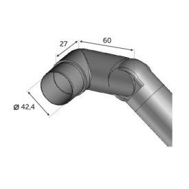 Connecteur réglable droit inox 304L Ø42,4 mm pour main courante