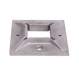 Embase inox 316 à souder pour tube carré 40x40 – 4 fixations