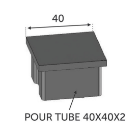Finition plate inox 316 40x40 mm – extrémité tube carré