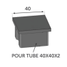 Finition plate inox 316 40x40 mm – extrémité tube carré