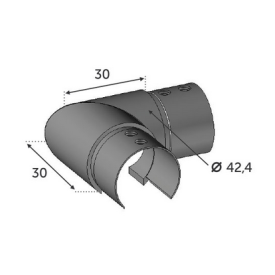 CONNECTEUR INOX ANGLE 90° HORIZONTAL POUR TUBE Ø42,4 MM – SPÉCIAL VERRE