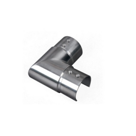 CONNECTEUR INOX ANGLE 90° HORIZONTAL POUR TUBE Ø42,4 MM – SPÉCIAL VERRE