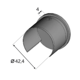 EMBOUT PLAT INOX 304 POUR TUBE Ø42.4 – FINITION MAIN COURANTE VERRE