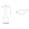 Support main courante inox 316 pour tube carré 40x40 mm extérieur