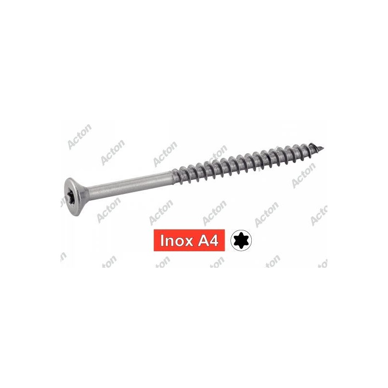 VIS TÊTE FRAISÉE TORX INOX A4 – SPÉCIALE BOIS AGGLOMÉRÉ-FILETAGE PARTIEL